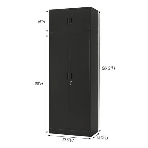 Metal Storage Cabinet with Adjustable Shelves, White W537131