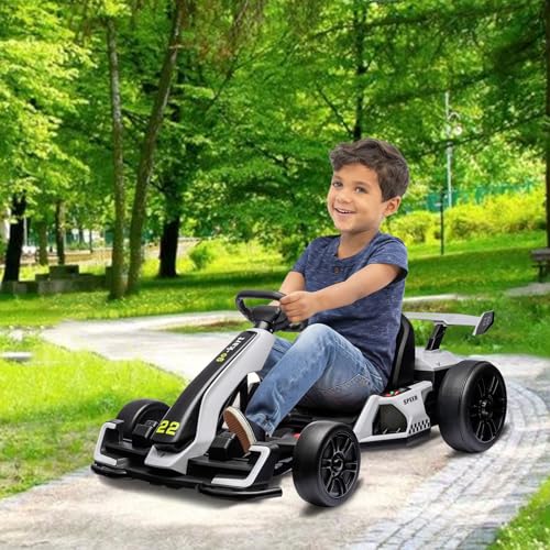 24V Electric Drift Go Kart for Kids, Adjustable Seat, 8mph C10094