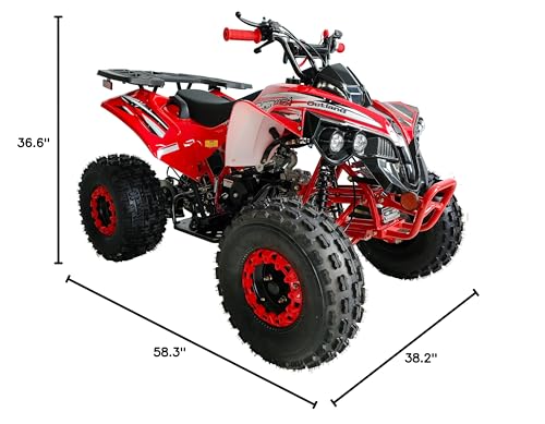125cc ATV Quad with Reverse, Double Headlights, 19/18 Inch Tires, Green B155511