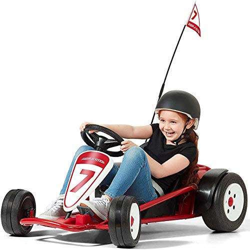 Kids Electric Go-Kart with Adjustable Seat, Rubber Wheels B5495