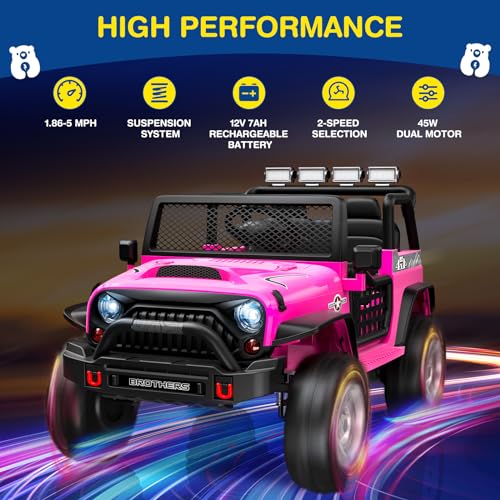 12V Kids Electric Ride On Car with Remote Control, 4-Wheel Suspension, Bluetooth Speaker P8629