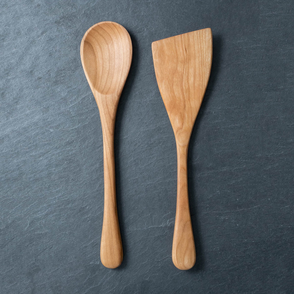 Wooden Spoon and Spatula Set, 12 Inch, Dark Cherry L7078