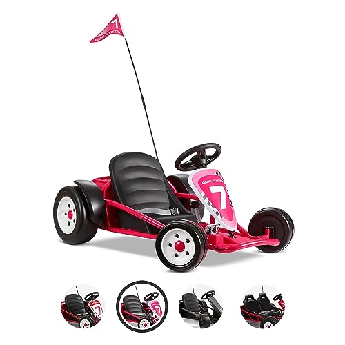 Kids Electric Go-Kart with Adjustable Seat, Rubber Wheels B5495