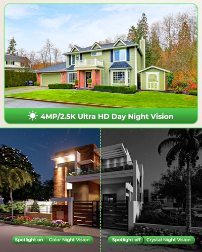 Solar Security Cameras Wireless Outdoor with 10" Monitor, 2K Color Night Vision, 2-Way Audio C3117