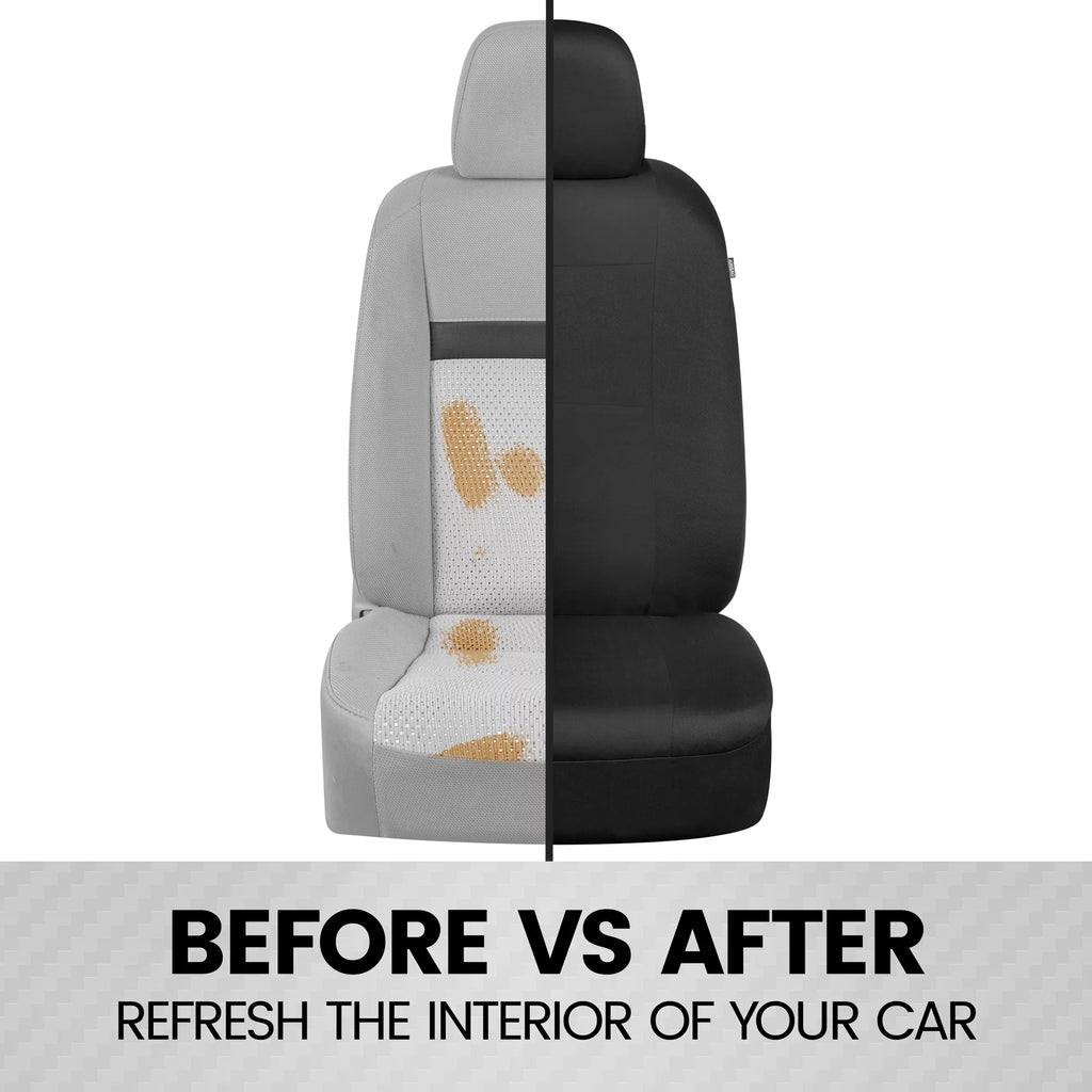 Car Seat Covers Front Set in Black, Easy to Install, for Cars Trucks Van SUV Y312032