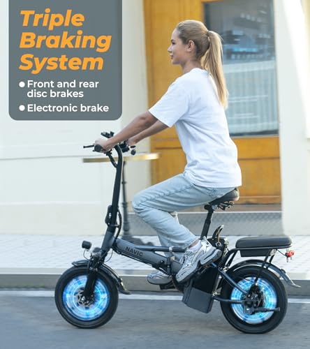 Electric Bike for Adults, 14" Folding Ebike, 750W Peak, Removable Battery, 22mph F42560