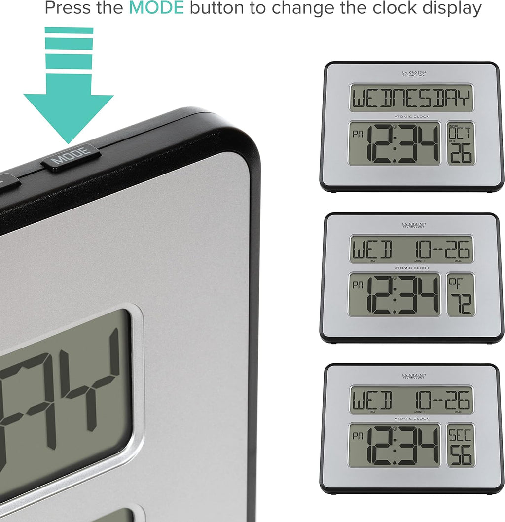 Atomic Full Calendar Clock with Extra Large Digits C308