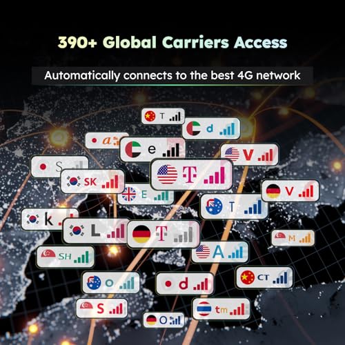 4G LTE Mobile Hotspot, Portable WiFi for Travel in 200+ Countries, No SIM Card Needed, 10 Devices, 1GB Data 90 Days U937500