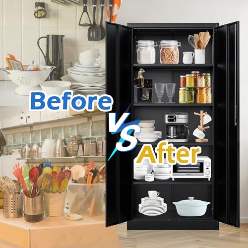 Metal Storage Cabinet with Adjustable Shelves, White W537131