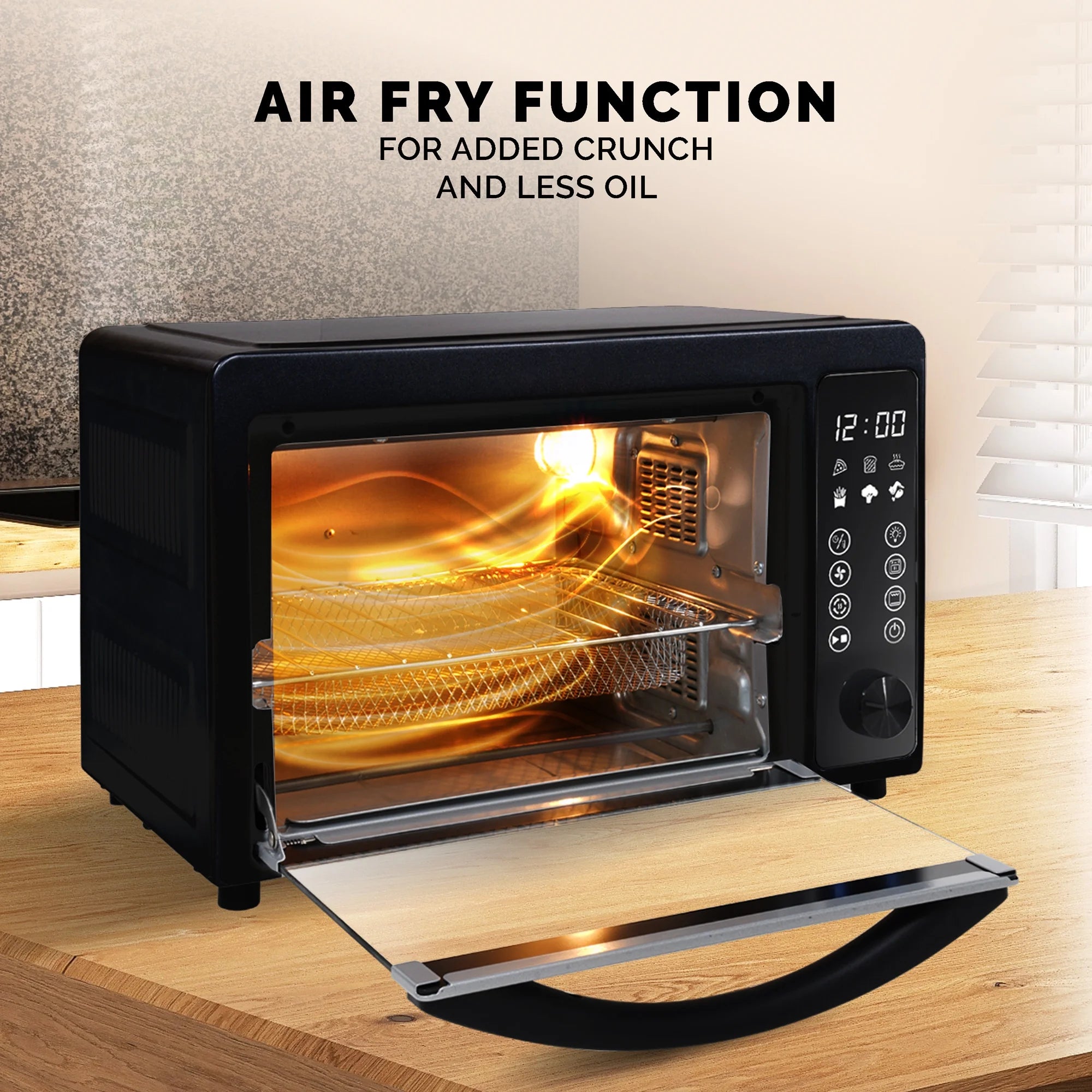 22-Quart Digital Touchscreen Air Fryer Toaster Oven, Black W14494