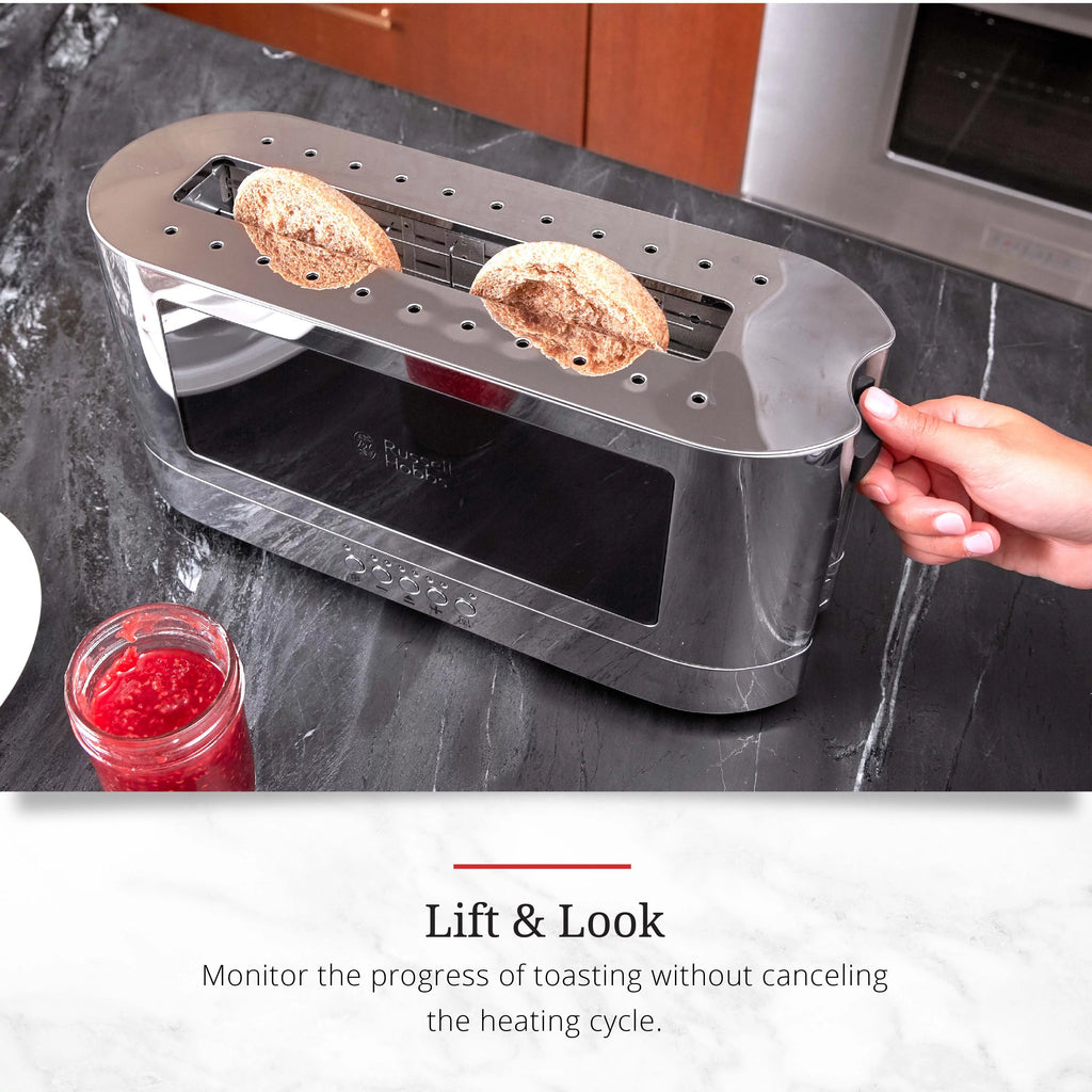 2-Slice Glass Accent Toaster, Black & Silver H6234