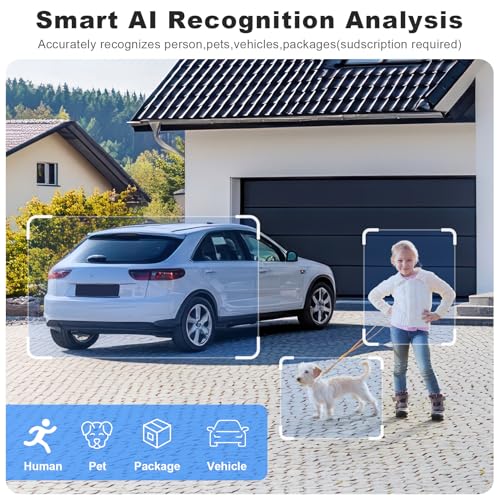 Solar Security Cameras Wireless Outdoor, 2K Pan/Tilt 360° View, WiFi, AI Motion Detection, Color Night Vision L50490