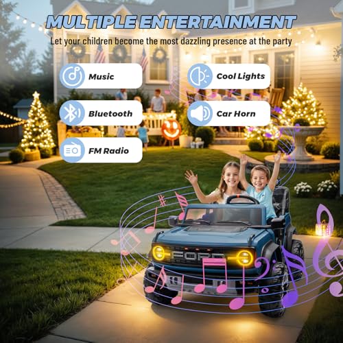 2 Seater Ride On Car for Kids, 24v Electric Truck with Remote Control, Blue O82727