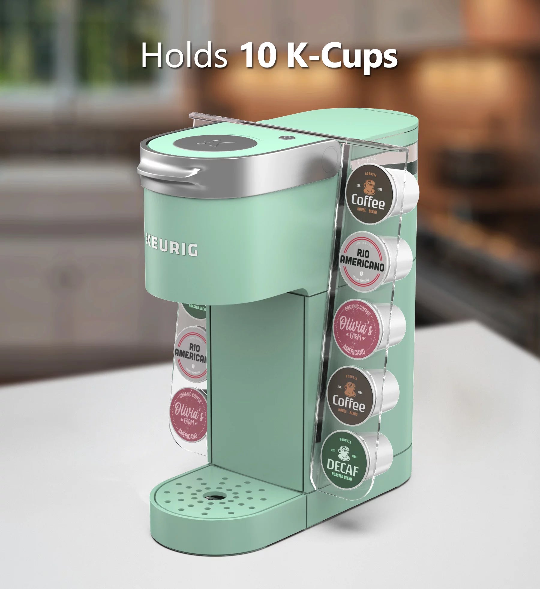 K Cup Holder for Keurig Mini, Acrylic Coffee Pod Storage Organizer U6843