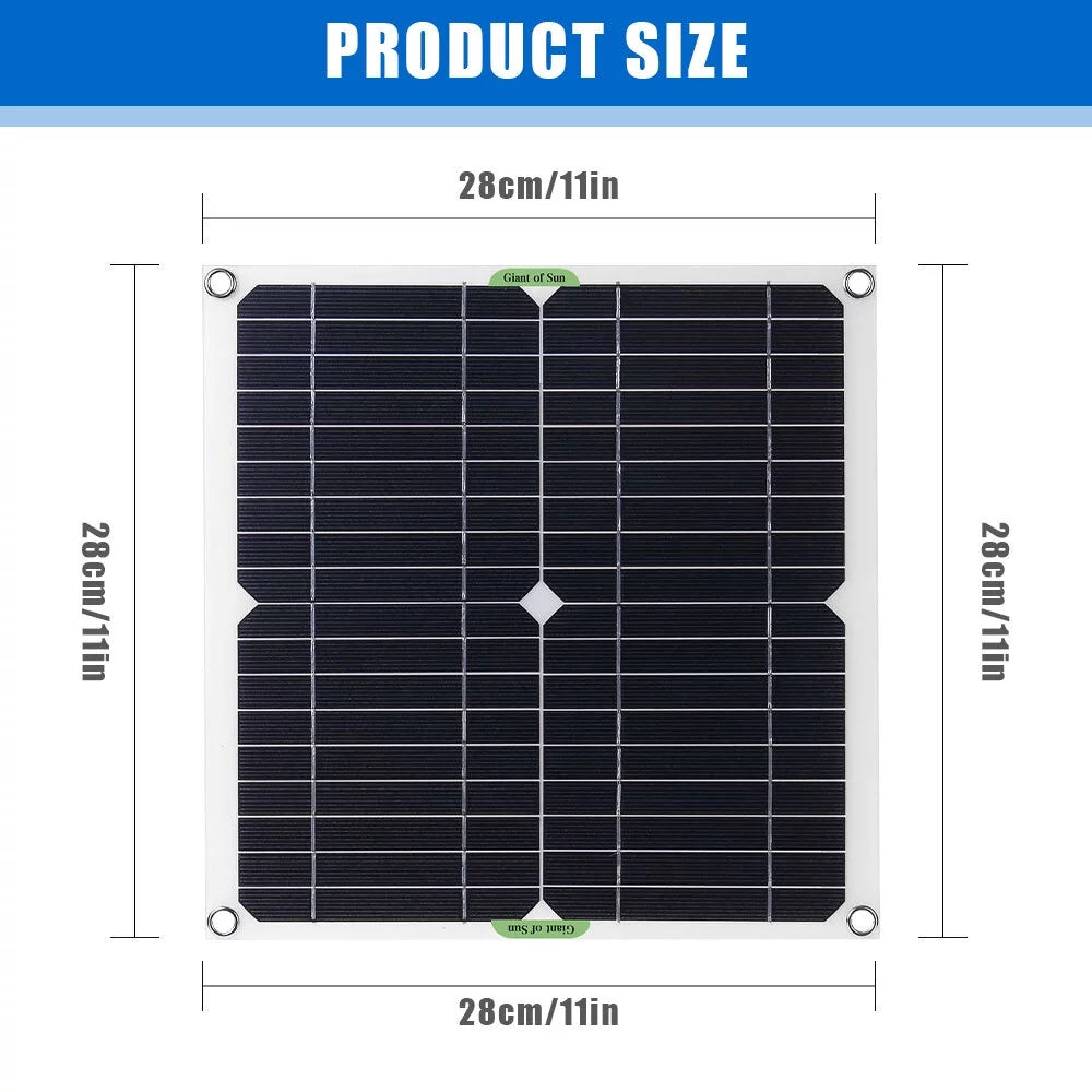 Solar Panel Controller Kit 100A 12V Portable Outdoor Battery Charger W4839