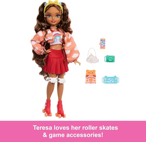 Renee Posable Roller Skating Fashion Doll with Black Hair and Accessories V354174