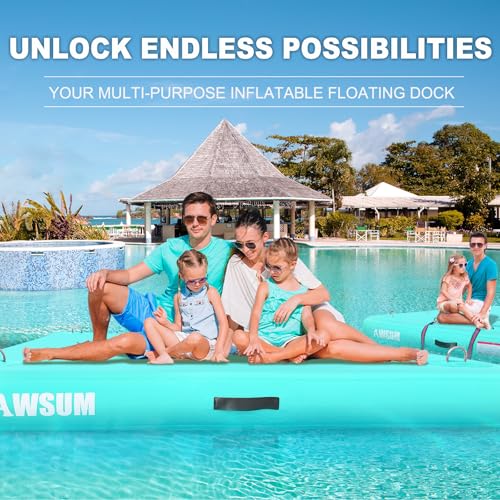 Inflatable Floating Dock Platform for Pool Beach Ocean Y75577