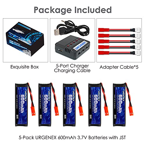 3.7V 600mAh Lipo Battery with JST Plug for RC Drone Quadcopter K111