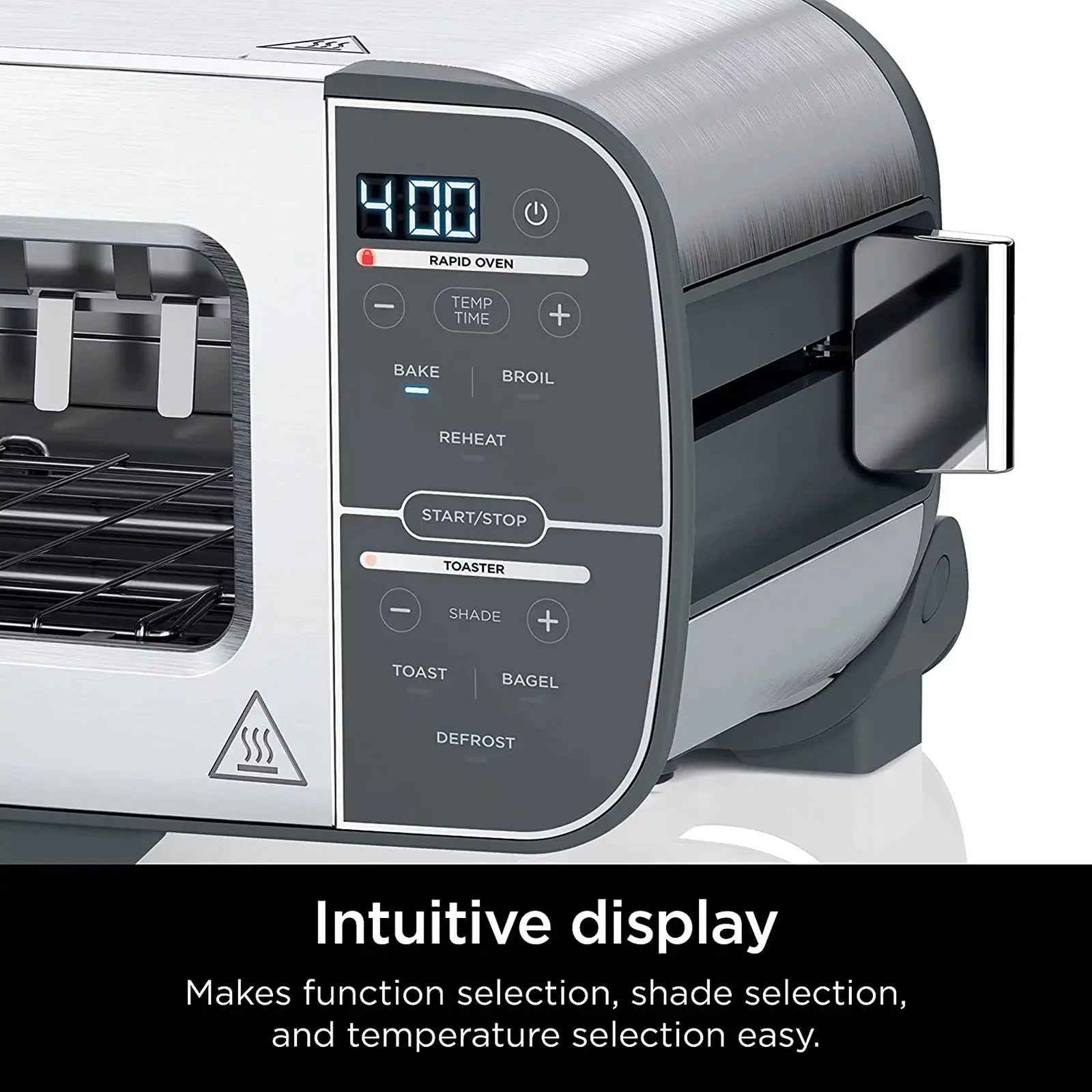 2-in-1 Flip Toaster Oven, Compact 2-Slice, Stainless Steel A284354
