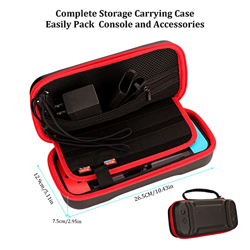 Switch Accessories Bundle with Carrying Case, Steering Wheels, Screen Protectors, Charging Dock V993