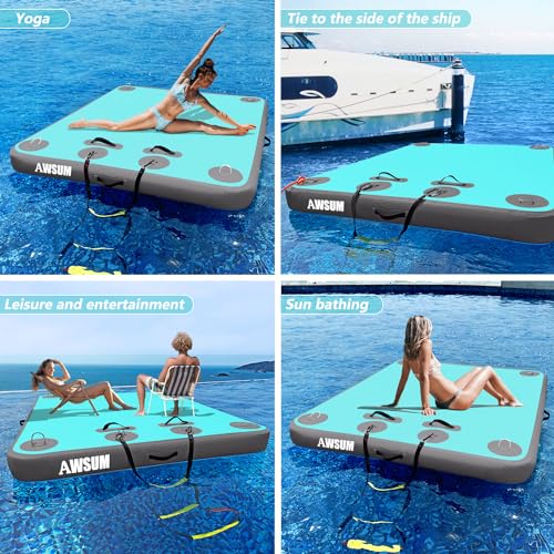 Inflatable Floating Dock Platform for Pool Beach Ocean Y75577