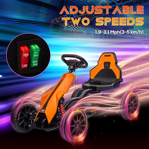 12V Electric Go Kart for Kids, Outdoor Ride-On Toy with Adjustable Speed A571780