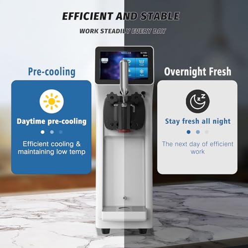 Soft Serve Ice Cream Machine 1000W with Pre-Cooling and Auto Clean O638025