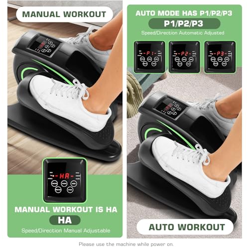 Under Desk Elliptical, Electric Leg Exerciser for Seniors Adults, Quiet Portable Seated Foot Pedal with Remote Control G7774