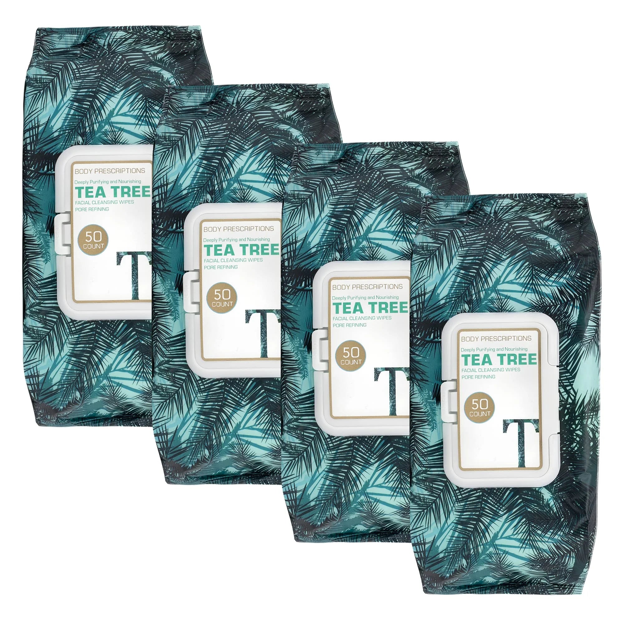 Eye Makeup Remover Wipes, Face Wipes with Tea Tree, 4 Pack (200 Count)