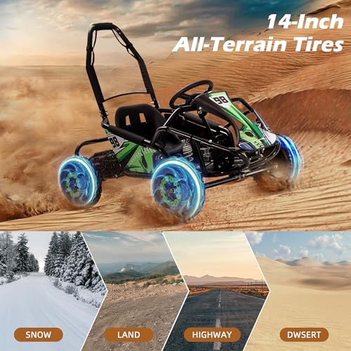 Kids Electric Drift Go Kart, 1200W Brushless Motor, 48V 12Ah Battery, 18.6 MPH S7751