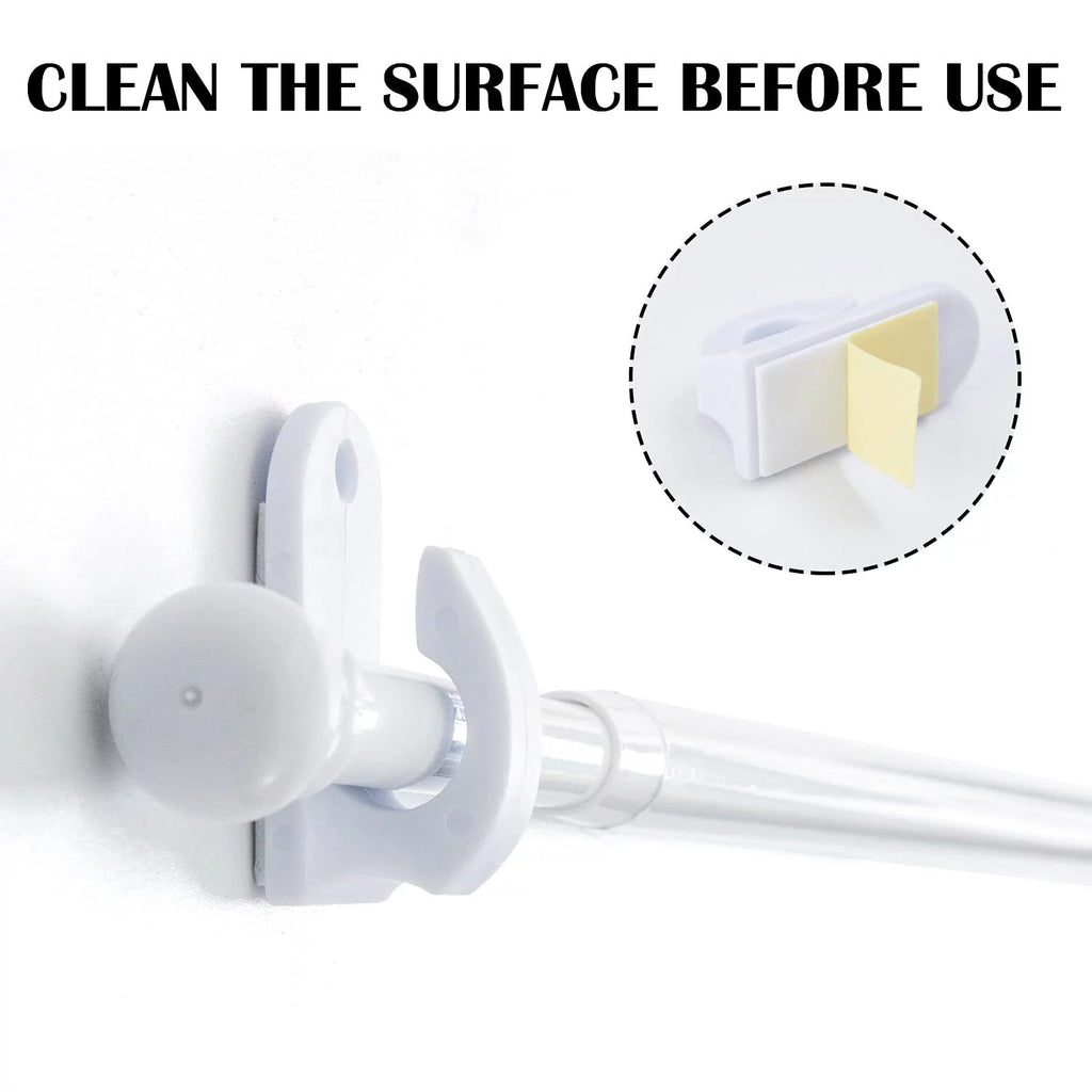 Door Curtain Rods No Drill Telescoping Adjustable White 26-48 Inches M257476