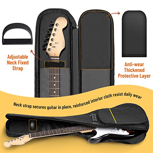 Electric Guitar Gig Bag 6mm Padding Backpack Soft Case Black Z99509