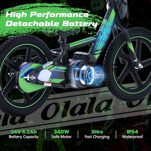 Electric Dirt Bike for Kids Aged 3-6, 170W Motor, 24V Battery, 12IN Tires M30914
