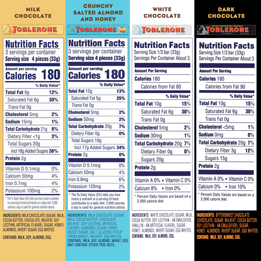 Swiss Chocolate Variety Pack, Milk, Dark & White Chocolate with Salted Caramelized Almond, 12 Bars W61774