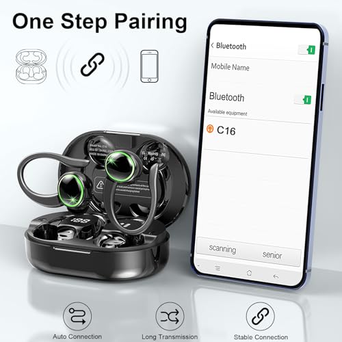 Wireless Earbuds Bluetooth 5.4 with Noise Cancelling Mic, IP7 Waterproof for Running Z469