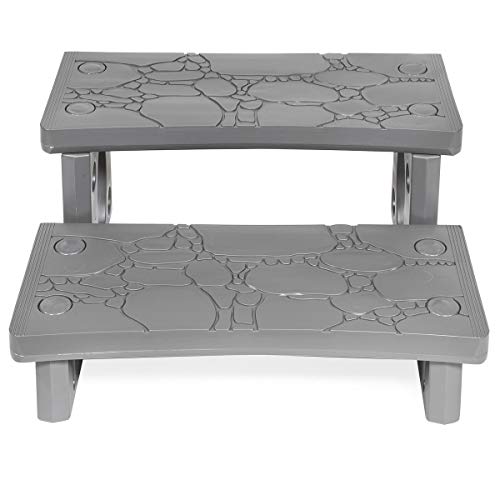 2-Step Spa Hot Tub Pool RV Deck Steps, Lightweight Sided Step G8697