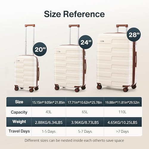 Luggage Set 3 Piece Hardside Expandable Lightweight with TSA Lock Spinner Wheels H69941