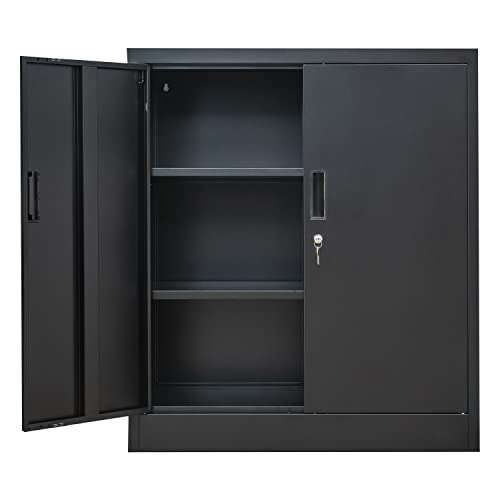 Locking Metal Storage Cabinet with Shelves and Doors L888