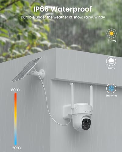 Wireless Outdoor Security Camera, 3MP Pan Tilt 360° with Color Night Vision G68136