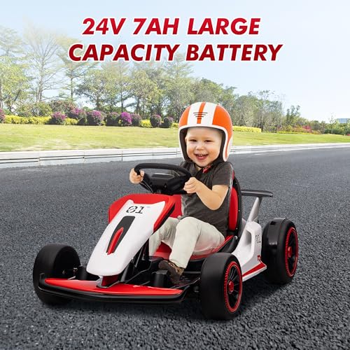 Electric Drift Kart with Adjustable Seat, 24V Ride On Toy for Kids G7951