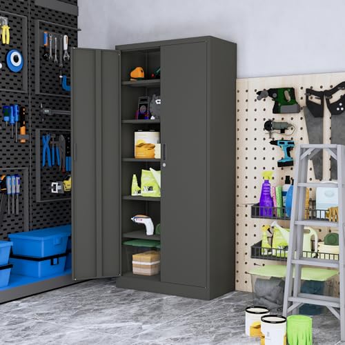 Metal Storage Cabinet with Adjustable Shelves, White W537131