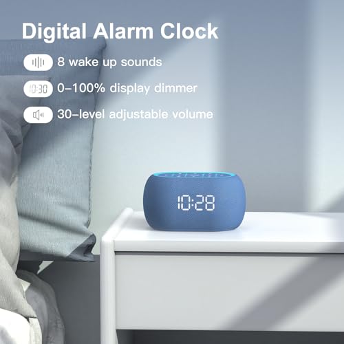 White Noise Sound Machine Alarm Clock with Bluetooth Speaker Q9962