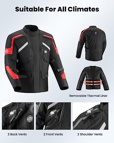 Motorcycle Jacket Adventure Riding Armored Airflow Waterproof I32416