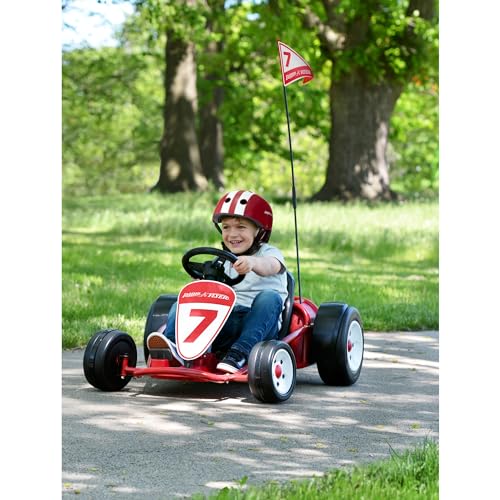 Kids Electric Go-Kart with Adjustable Seat, Rubber Wheels B5495