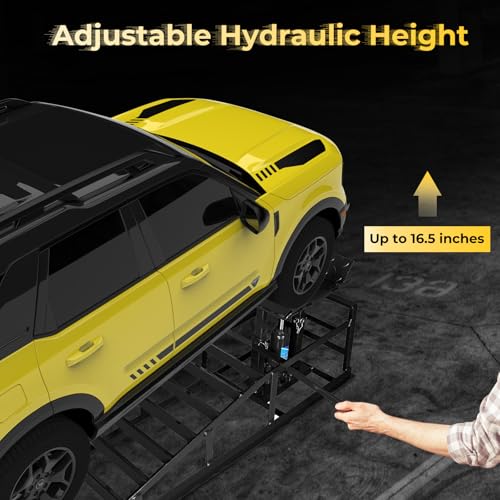 Heavy Duty Steel Hydraulic Car Ramps for Oil Change, 2 Pack J984