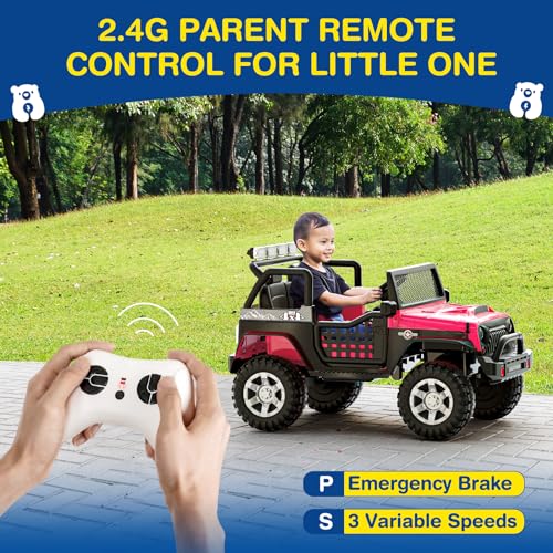 12V Kids Electric Ride On Car with Remote Control, 4-Wheel Suspension, Bluetooth Speaker P8629