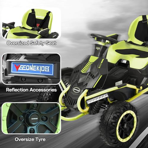 24V Ride on Toy for Big Kids with 4 Motors, Bluetooth Speaker, Adjustable Seat J34962