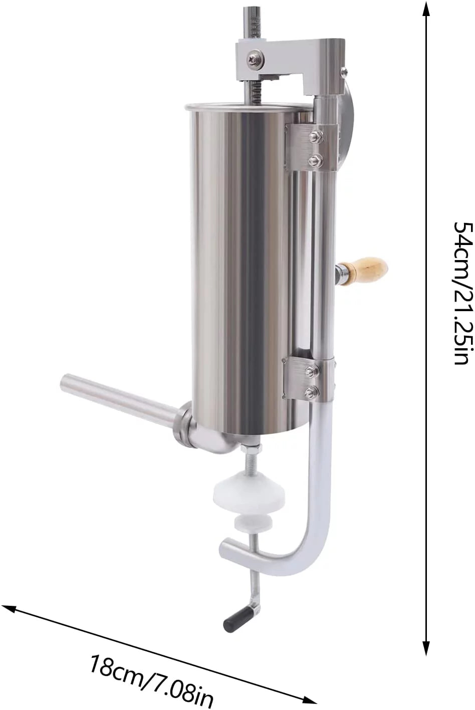 Portable 7lb 3L Manual Sausage Stuffer, 2 Speed Vertical Stainless Steel G2475
