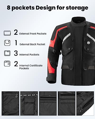 Motorcycle Jacket Adventure Riding Armored Airflow Waterproof I32416