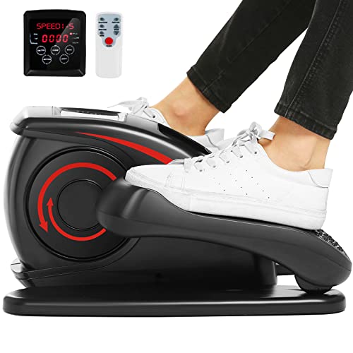 Under Desk Elliptical, Electric Leg Exerciser for Seniors Adults, Quiet Portable Seated Foot Pedal with Remote Control G7774